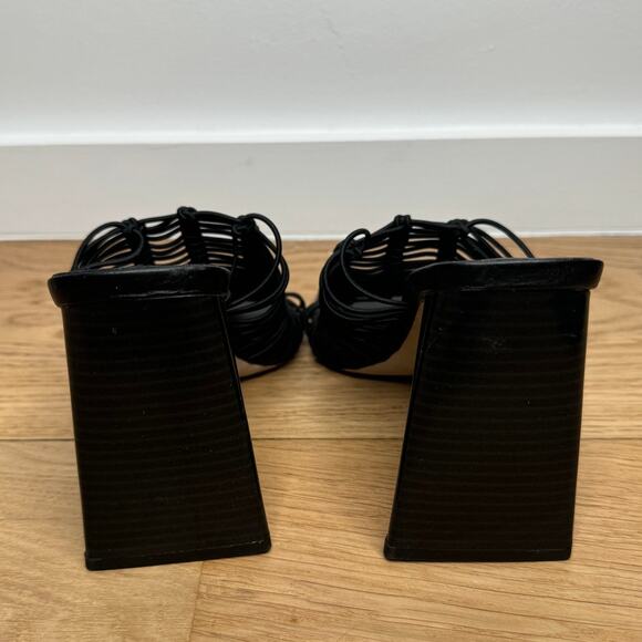NEW Sam Edelman Laurette Block Heel Mule Sandal Strappy Black Size 5.5 - Picture 4 of 10